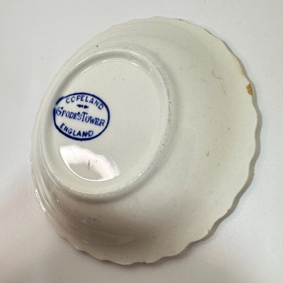 VTG Copeland Spode Tower Blue/White Butter Pat Mini Trinket Plate 3 -1/8"x 3/4" - Picture 7 of 7